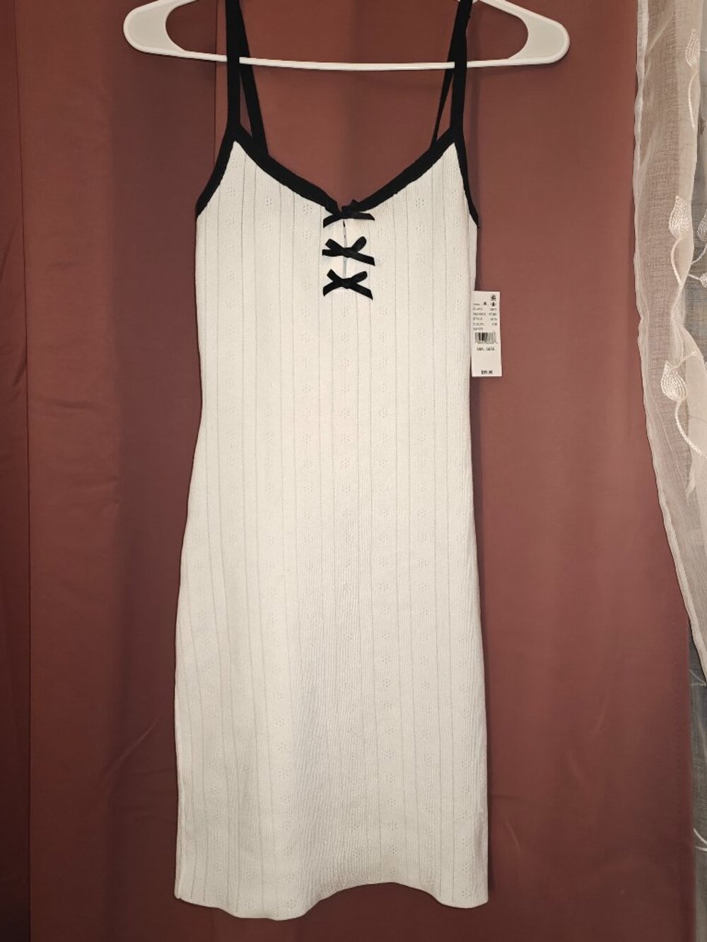 L.A. Hearts White Pointelle Bow Front Mini Dress Size S NWT from PacSun